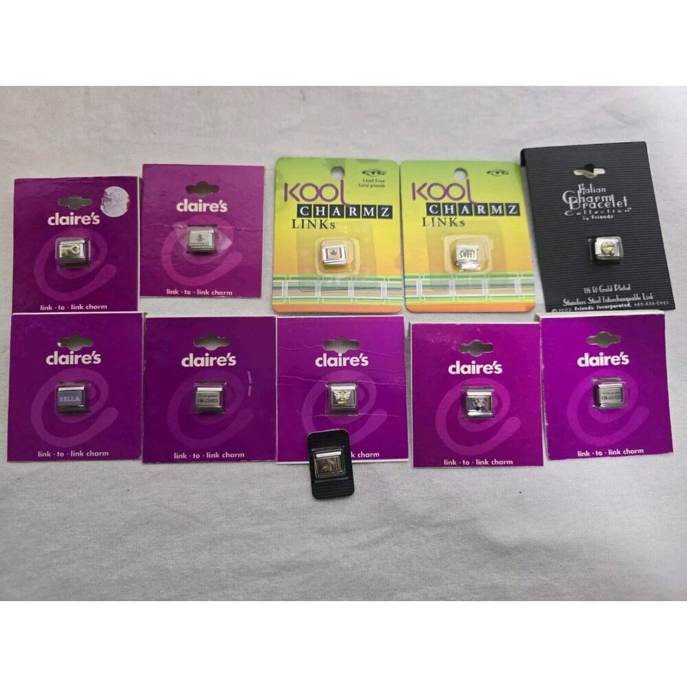 Italian Charms Lot Of 11 Charms- Claire's, Kool Charmz And More